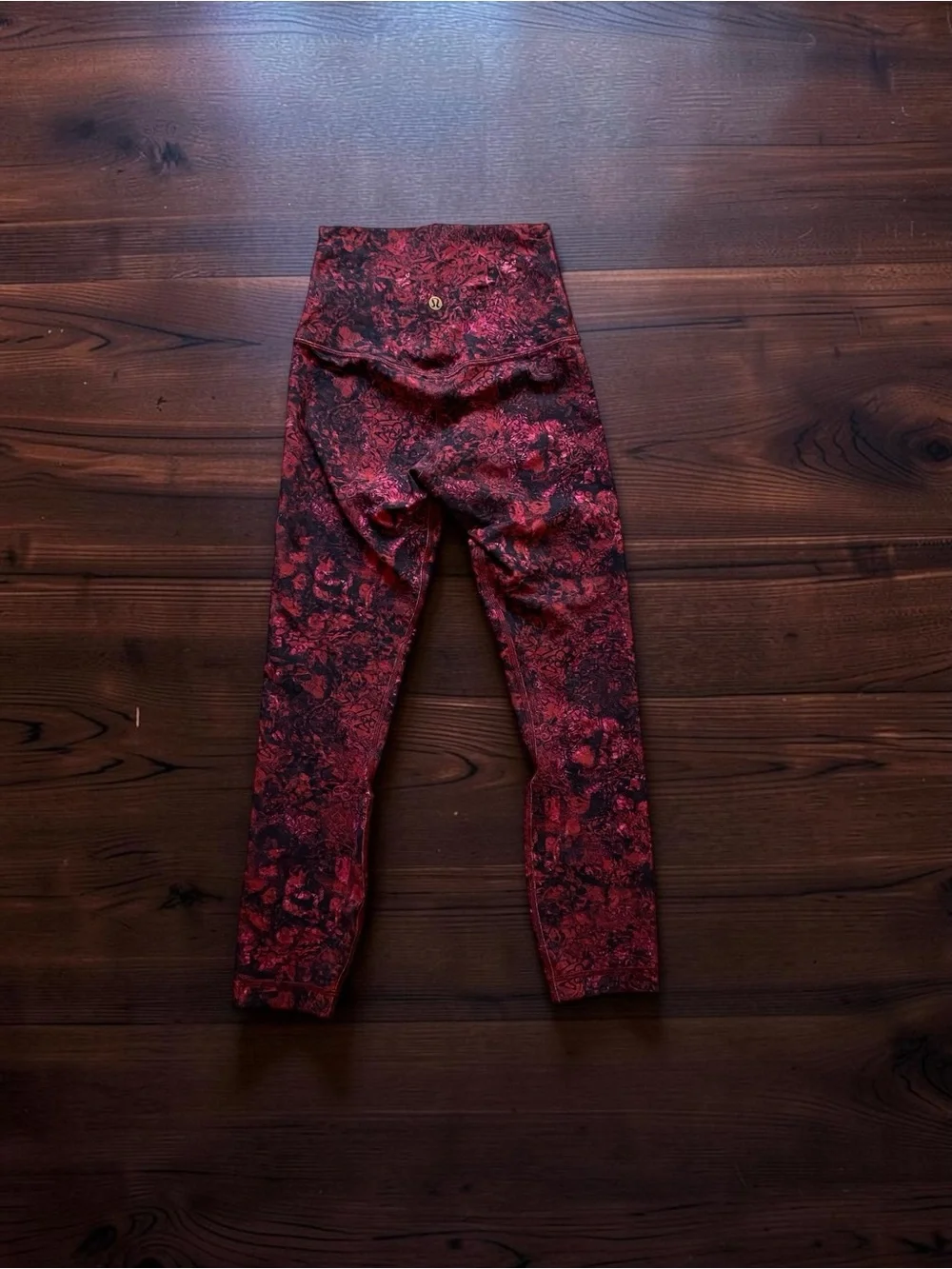 lululemon athletica Maroon & Black Patterned High-Rise Leggings